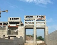 建設(shè)中的安居電站上游照片